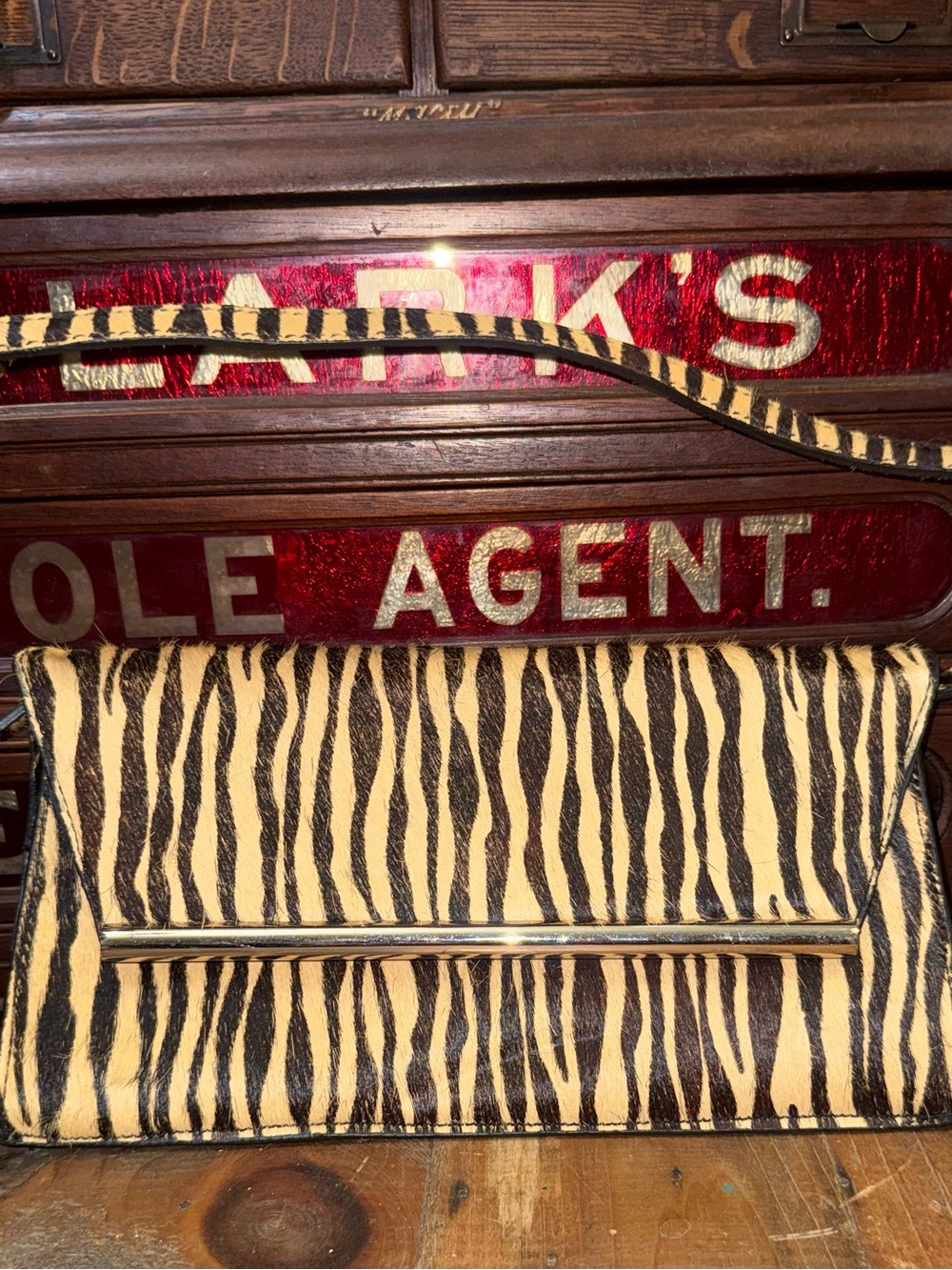 Kate Landry tiger print hair bag